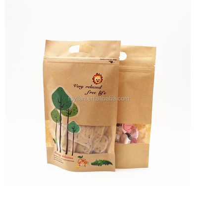 Disposable Stand Up Pouch Made Of Kraft Paper With Window